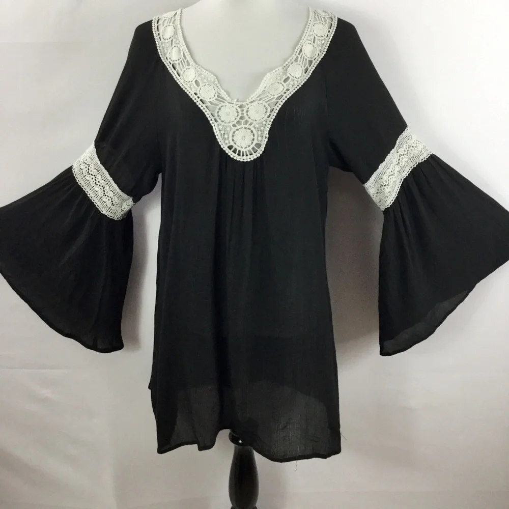 Umgee Bohemian Tunic Peasant Top Blouse Size 1XL - Picture 3 of 13